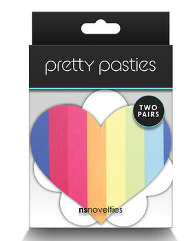 NS Novelties Pretty Pasties Pride Heart & Flower Rainbow - 2 Pair - Featured Product Image