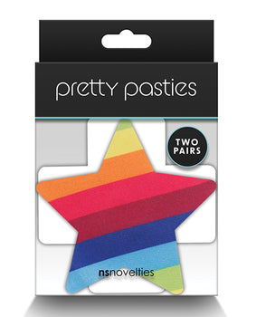 NS Novelties Pretty Pasties Pride Nipple Covers - Rainbow Cross & Star 🌈✨ - Featured Product Image