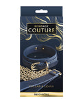 NS Novelties Bondage Couture Collar y correa de vinilo - Azul