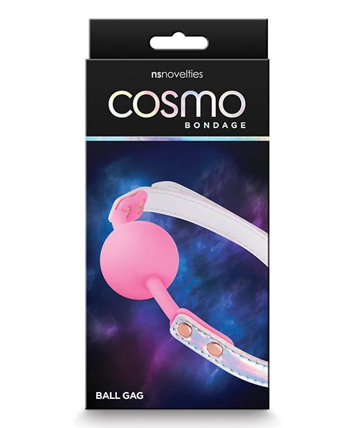 Mordaza de bola Rainbow Cosmo Bondage: elegante, cómoda y fácil de limpiar Product Image.