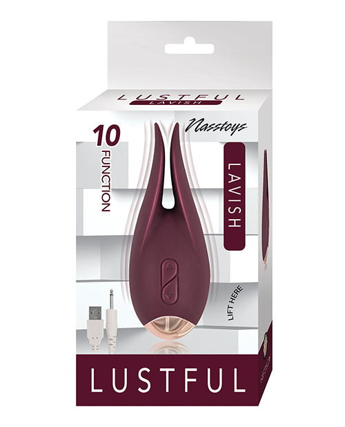 Estimulador de 10 funciones de berenjena Lustful Lavish: una sensación divina Product Image.