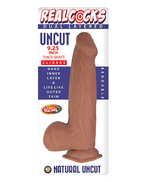 RealCocks 9.25" Dual Layered Uncut Sliders: Lifelike, Hands-Free, Versatile - featured product image.