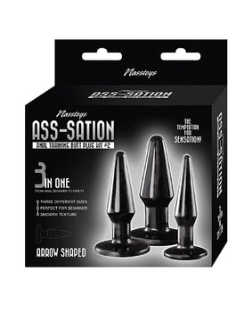 Ass-sation 肛門訓練對接塞套件 #2 - 黑色 - Featured Product Image