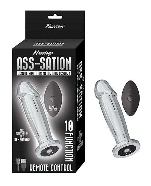 Estimulador anal vibratorio remoto Ass-sation Silver - featured product image.