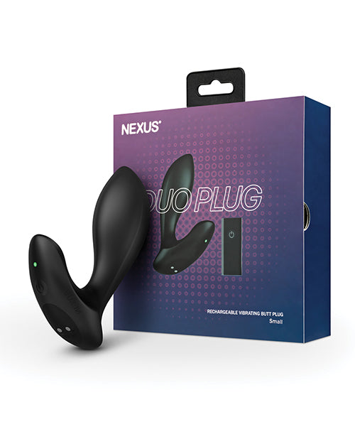 Nexus Duo Vibrating Butt Plug - Black: Ultimate Pleasure Experience Product Image.
