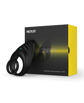 Nexus Enhance Black Cock & Ball Ring: Customisable Pleasure, Comfort & Security, Rechargeable & Waterproof - Featured Product Image