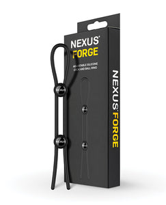 Nexus Forge Double Lasso Adjustable Silicone Cock and Ball Ring