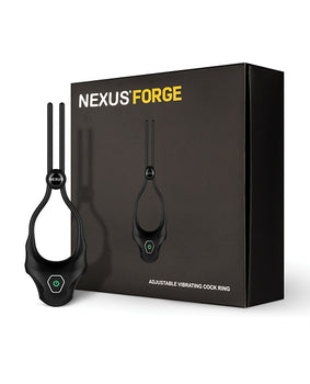 Nexus Forge Anillo Vibrador Ajustable para el Pene - Negro - Placer Personalizable - Featured Product Image