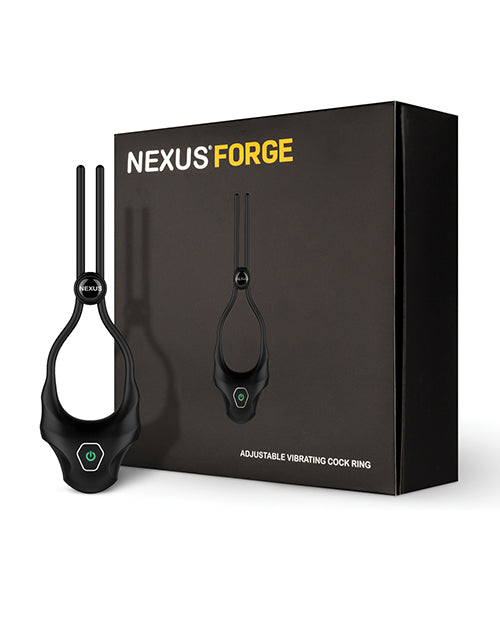 Nexus Forge Anillo Vibrador Ajustable para el Pene - Negro - Placer Personalizable Product Image.