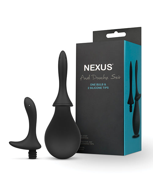 Shop for the Nexus Black Anal Douche Set: Customisable, Efficient, Stimulating at My Ruby Lips