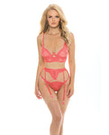 Aura Georgia Peach Scallop Lace Lingerie Set