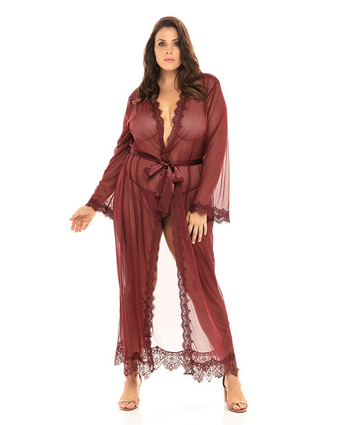 Provence Zinfandel Lace Robe: Luxe, Flattering, Versatile Product Image.