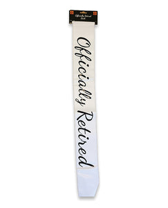 "White Officially Retired Sash"