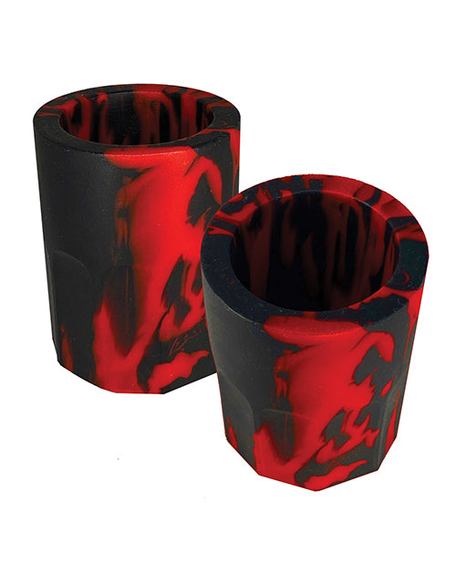 Oxballs Hognips 2 Succionadores de Pezones - Remolino Rojo/Negro - Placer Sensorial Hecho a Mano Product Image.