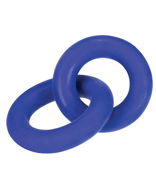 Duo Linked Cock & Ball Rings - Cobalt - featured product image.