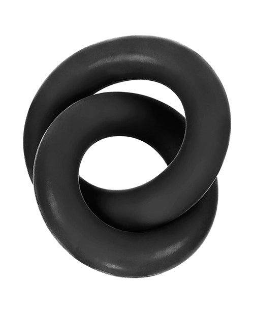Hunky Junk Duo Linked Cock & Ball Rings - Tar: Double Grip Sensation - featured product image.