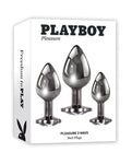 Playboy Pleasure Pleasure 3 Ways Butt Plugs - Kit de entrenamiento anal