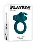 Anillo para el pene Playboy Pleasure Bunny Buzzer en color verde azulado intenso