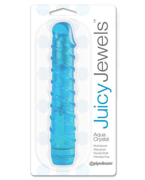 Juicy Jewels Aqua Crystal Vibrator - Blue Product Image.