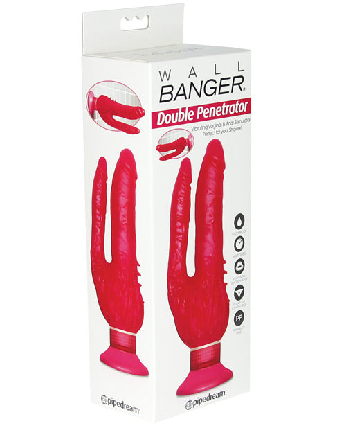 Pink Double Penetrator Waterproof - Dual Stimulation Wall Banger - featured product image.