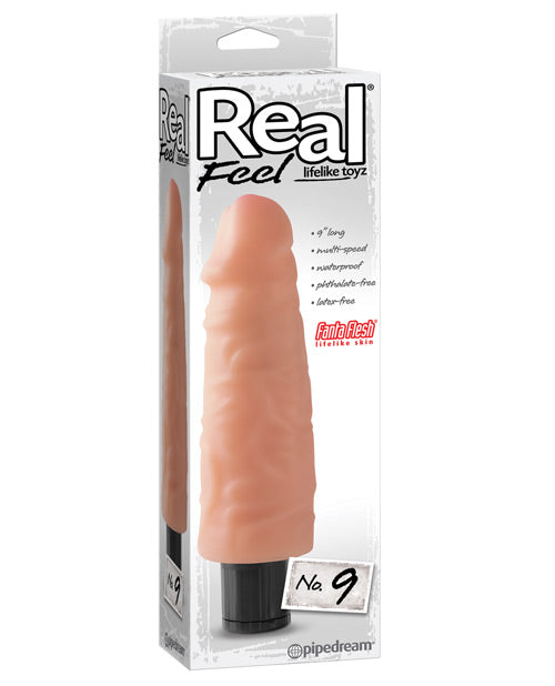Vibrador impermeable Real Feel No. 9 largo de 9" de Pipedream: sensaciones realistas y vibraciones potentes - featured product image.