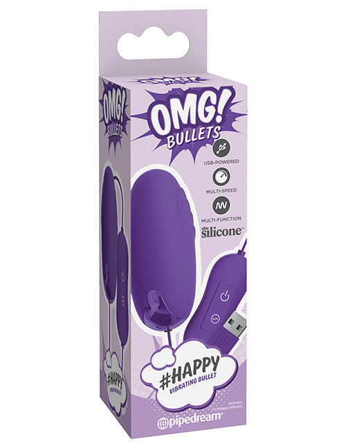 OMG Bullet #Happy - Purple: 20 Vibration Modes - featured product image.
