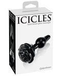 Icicles No. 77 Black Glass Rose Butt Plug