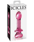 Icicles No. 82 Ribbed Pink Glass Butt Plug by Pipedream