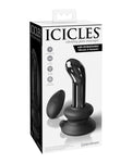 Icicles No. 84 Glass Vibrating Butt Plug with Remote Control - Black