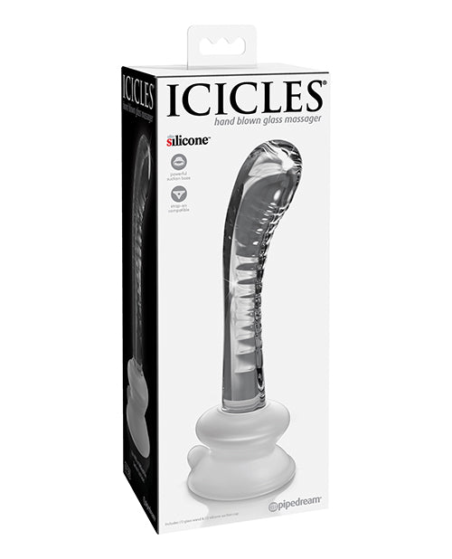 Icicles No. 88 Glass G-Spot Massager with Suction Cup - featured product image.