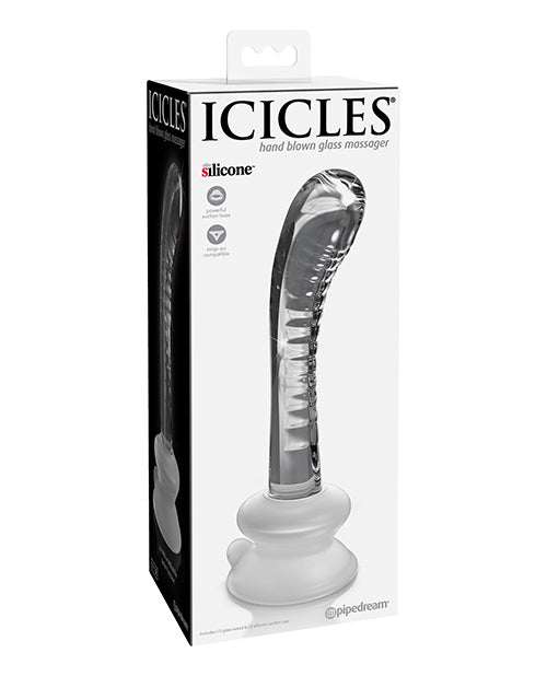 Icicles No. 88 Masajeador de Punto G de Vidrio con Ventosa - Eleva tu Placer Product Image.