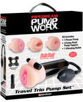 Pump Worx Travel Trio Pump Set: Deluxe Kit de masturbador y ampliador de 9 piezas