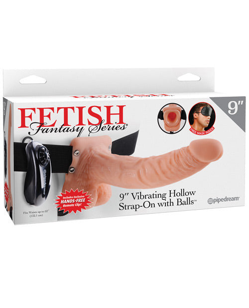 Fetish Fantasy Series 9" Arnés Hueco Vibrador con Bolas - featured product image.