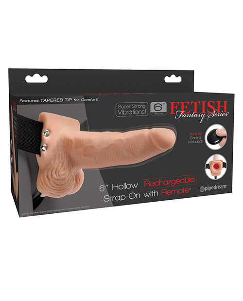 Fetish Fantasy Series® 7½ Hollow Strap-On recargable con control remoto - Máximo placer íntimo Product Image.