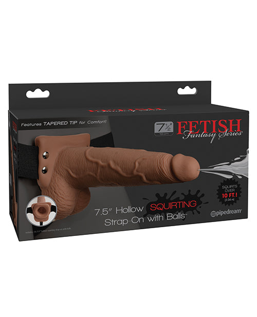 Fetish Fantasy Series 7.5" Squirting Hollow Strap-On - Tan Product Image.