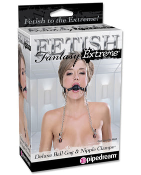 Extreme Sensory Control Set: Deluxe Ball Gag & Nipple Clamps - Featured Product Image
