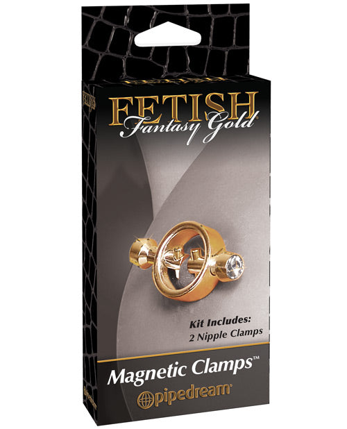 Fetish Fantasy Gold Magnetic Nipple Clamps - Luxe Sensation Product Image.