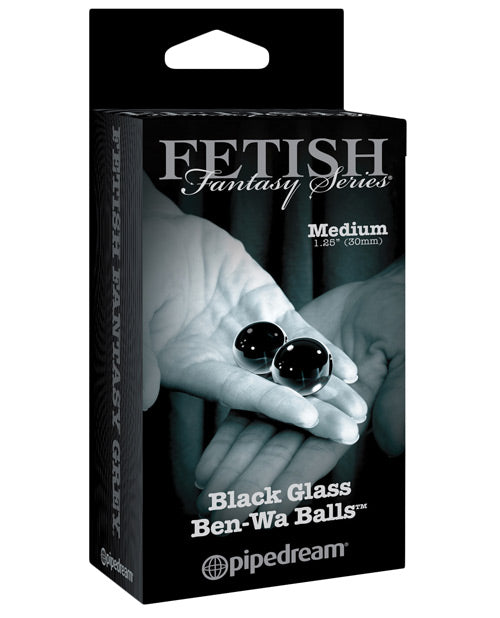 Fetish Fantasy Bolas Ben-Wa de Cristal Negro: Máximo Placer y Durabilidad - featured product image.