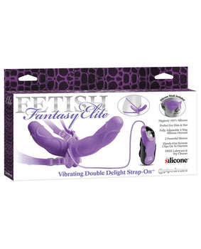 Purple Elite Silicone Double Delight Strap-On with Vibrating Dual-Ends - Featured Product Image