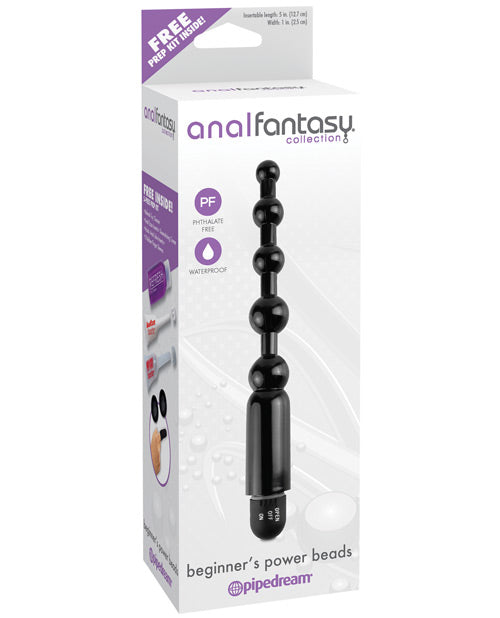 Anal Fantasy Collection Beginners Power Beads - Black: Tailored Pleasure - featured product image.