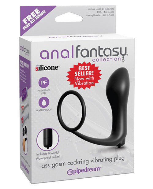 Ass-Gasm Vibrating Plug with Cockring: The Ultimate Pleasure Upgrade Product Image.