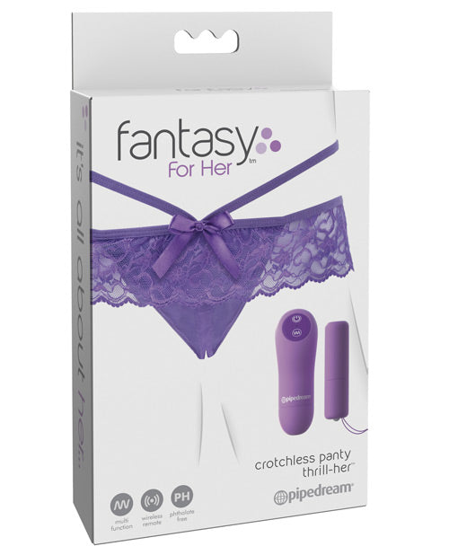 Fantasy For Her Panty sin entrepierna Thrill-Her - Púrpura: Ultimate Sensory Bliss - featured product image.
