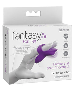 Whisper-Quiet Purple Silicone Finger Vibe by Fantasy For Her