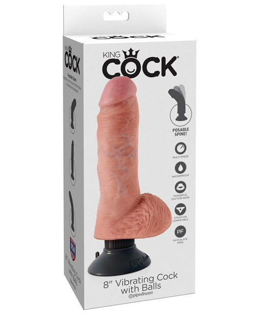 Consolador realista vibratorio King Cock de 8" - Carne: el compañero apasionado definitivo - featured product image.