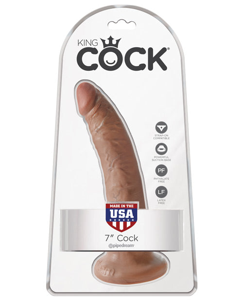 Consolador de succión realista de 7" de King Cock - featured product image.