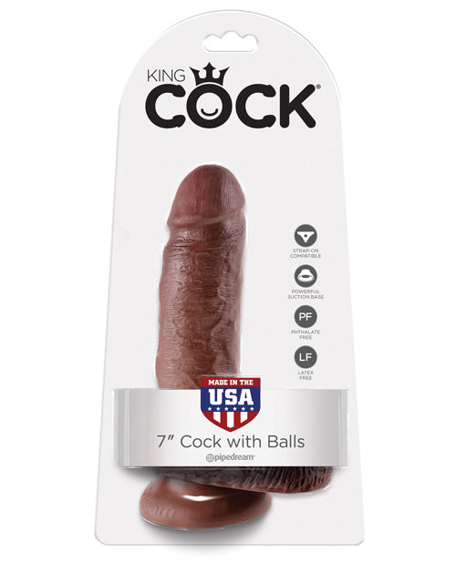 King Cock 7" Realistic Dildo with Suction Cup - A Journey of Pleasure Product Image.