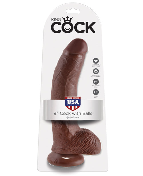 Heartfelt Passion: King Cock 9" Realistic Dildo with Suction Cup Product Image.