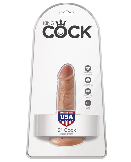 Consolador de succión realista King Cock de 5" - Un viaje al éxtasis Product Image.