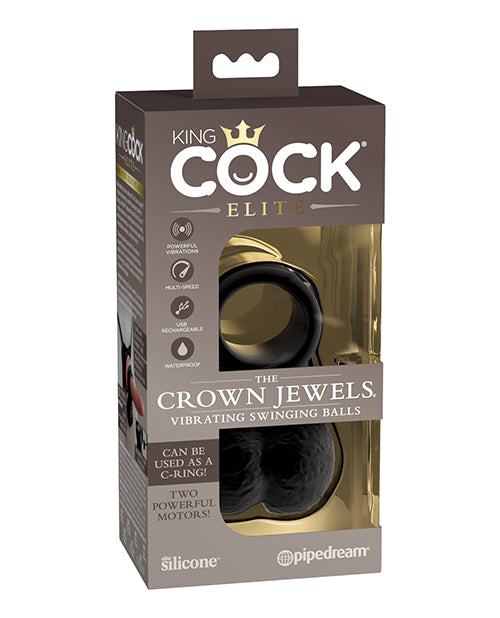 Las joyas de la corona® por King Cock Elite® - Bolas vibratorias oscilantes en color negro - featured product image.