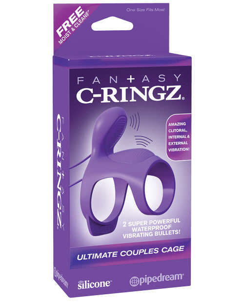 Fantasy C Ringz Ultimate Couples Cage - Purple: Dual Stimulation & Powerful Vibrations - featured product image.